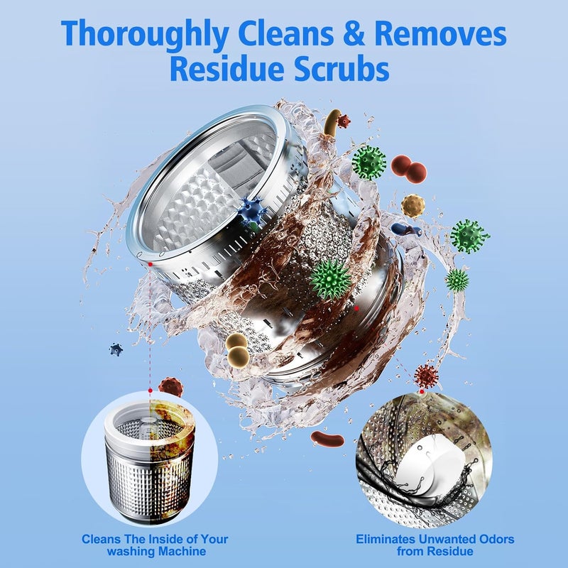 USKICH Washing Machine Cleaner Descaler 40 Pack-Deep Cleaning Tablets For HE Front Loader & Top Load Washer,Washer Machine Cleaning Tablets Clean Inside Drum and Laundry Tub Seal,Septic Safe - Image 2